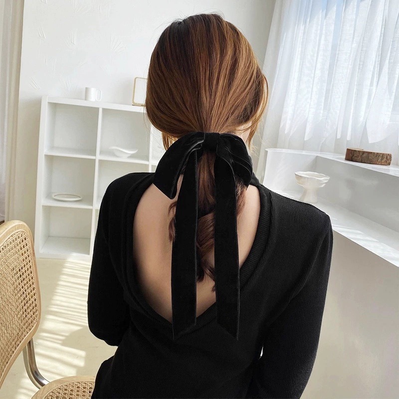 French lazy ribbon velvet hair - Hair Tie Velvet บทวิจารณ์และราคา