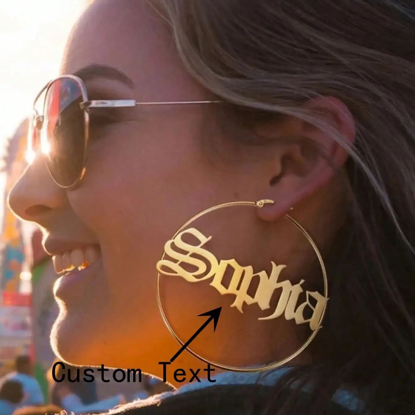 Custom Old English Name Hoop E - Women Accessories Name In English บทวิจารณ์และราคา