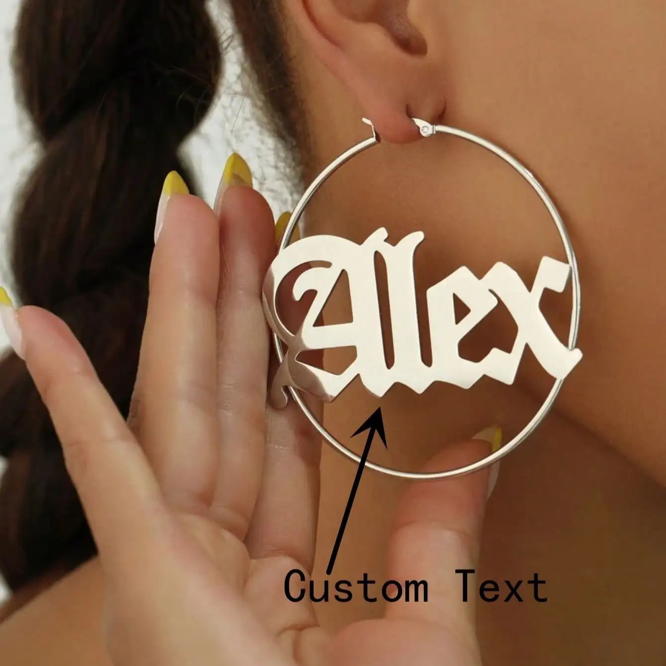 Custom Old English Name Hoop E - Women Accessories Name In English บทวิจารณ์และราคา