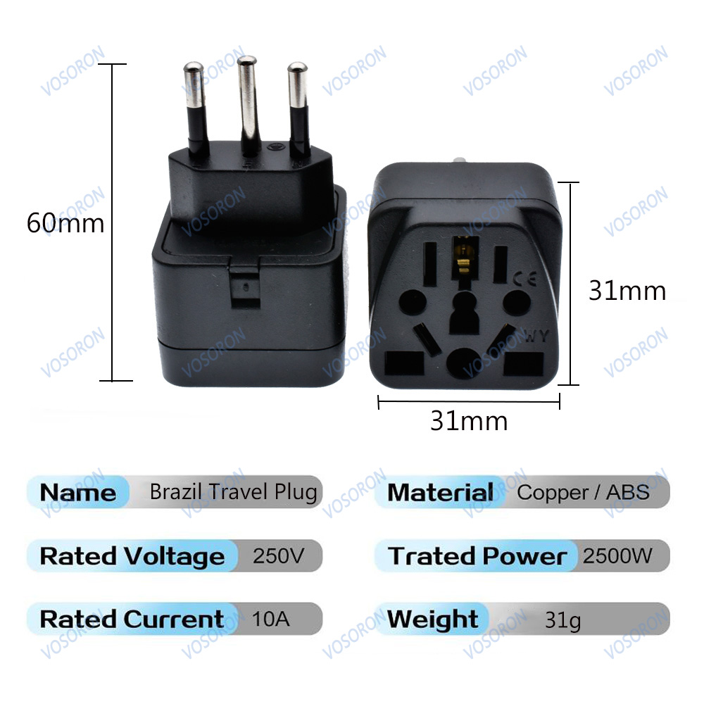 Universal Brazil Plug Adapter  - Women Accessories In Uk บทวิจารณ์และราคา