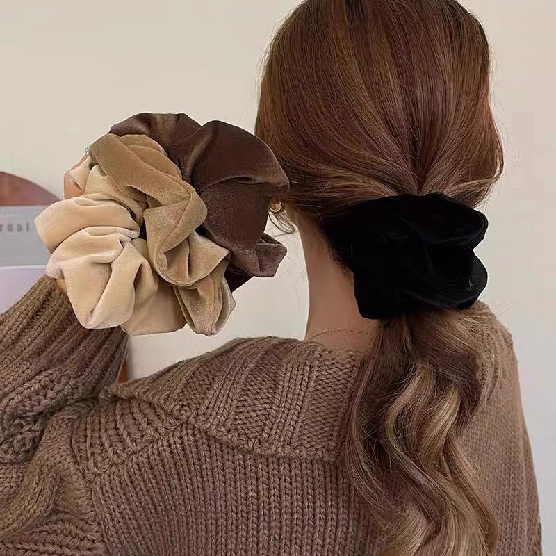 1-4PCS Women Hair Scrunchies V - Hair Tie Velvet บทวิจารณ์และราคา