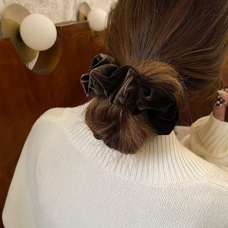 1-4PCS Women Hair Scrunchies V - Hair Tie Velvet บทวิจารณ์และราคา