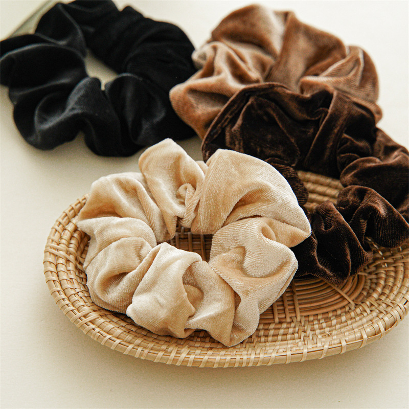 1-4PCS Women Hair Scrunchies V - Hair Tie Velvet บทวิจารณ์และราคา