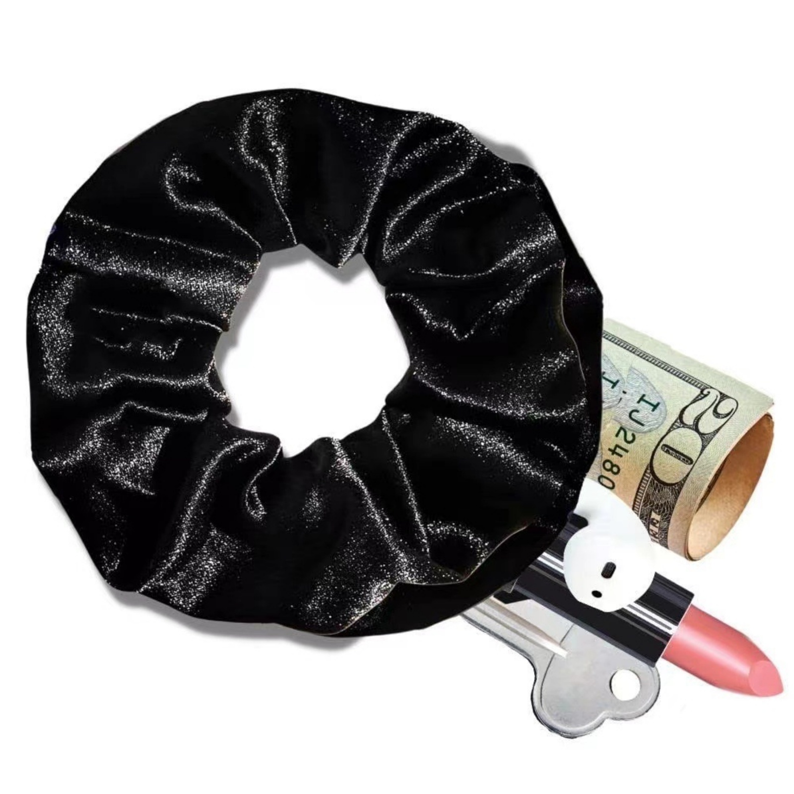 1PC Women's Glitter Velvet Scr - Hair Tie Velvet บทวิจารณ์และราคา