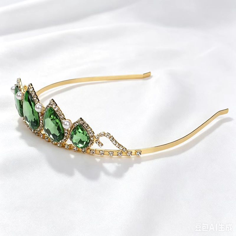 Green Water Drop Rhinestone Cr - Women Accessories For Wedding บทวิจารณ์และราคา