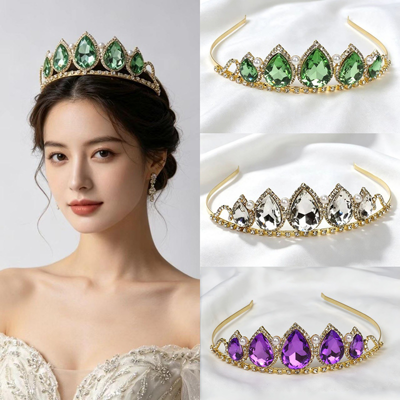 Green Water Drop Rhinestone Cr - Women Accessories For Wedding บทวิจารณ์และราคา