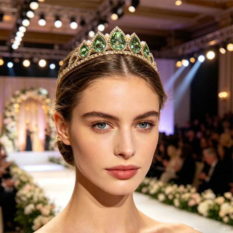 Green Water Drop Rhinestone Cr - Women Accessories For Wedding บทวิจารณ์และราคา