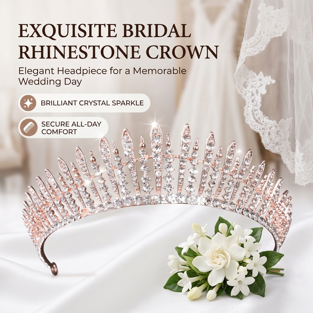 Bridal Crystal-Crown Headband  - Women Accessories For Wedding บทวิจารณ์และราคา