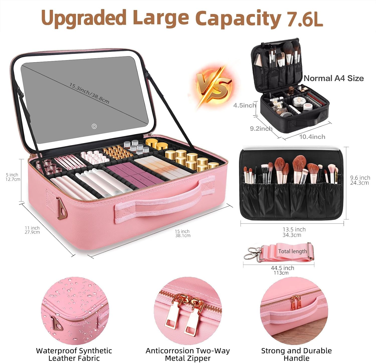 Large Capacity Makeup Bag 15'' - Women Accessories Organizer บทวิจารณ์และราคา